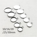 10pcs Stainless Steel Metal Pendant Blank Settings Base Bezel Trays Fit Cabochon Glass Jewelry MakingHot Sale Products
