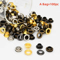 Cloxy 6mm Brass Eyelets with Washers Double-sided Grommets Leather Craft Repair Round Rings for Shoes Bag Garment Hat