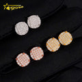 RTS Moissanite Diamonds Stud Earring Fine Jewelry Gold Plated 925 Sterling Silver Iced Out VVS Moissanite Screw Back Earrings