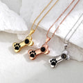 Water Drop Shipping Boutique Jewelry Necklace 925 Sterling Silver Projection Photo Bone Necklace Dog Paw Pet Print Pendant