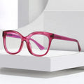 Jiuling Eyewear Personalized Frame Blue Light Blocking Optical Glasses Lenses Big Crystal Color Cat Eye Reading Eyeglasses