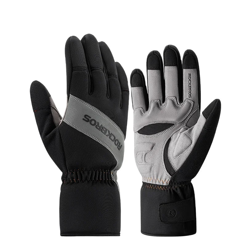 ROCKBROS Winter Bike Gloves Sports Anti Slip Full Finger Warm Thermal Men Bicycle Motorcycle Winter Gloves