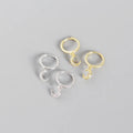 Fashion 925 Sterling Silver Luxury Zircon Diamond Moon Earrings 18K Gold Plated Huggie Hoop Earrings for Women