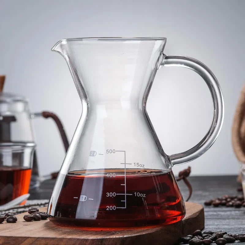 Pour Over Coffee Maker with Reusable Stainless Steel Glass Drip Filter