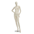 High-Grade Lady Full Body Mannequin Stand Beige Fiberglass Torso Oblique Station Hand Waist for Window Display Clothing Stores