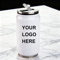 Topjlh 350ml Double Wall Stainless Steel White Sublimation Cola Can Bottle with Straw Lid Bulk for Outdoor Sports Travel Gift