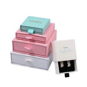 Black and White Particle Texture Drawer Nail Box With Gift Box Function for Box Jewelry Packaging & Display