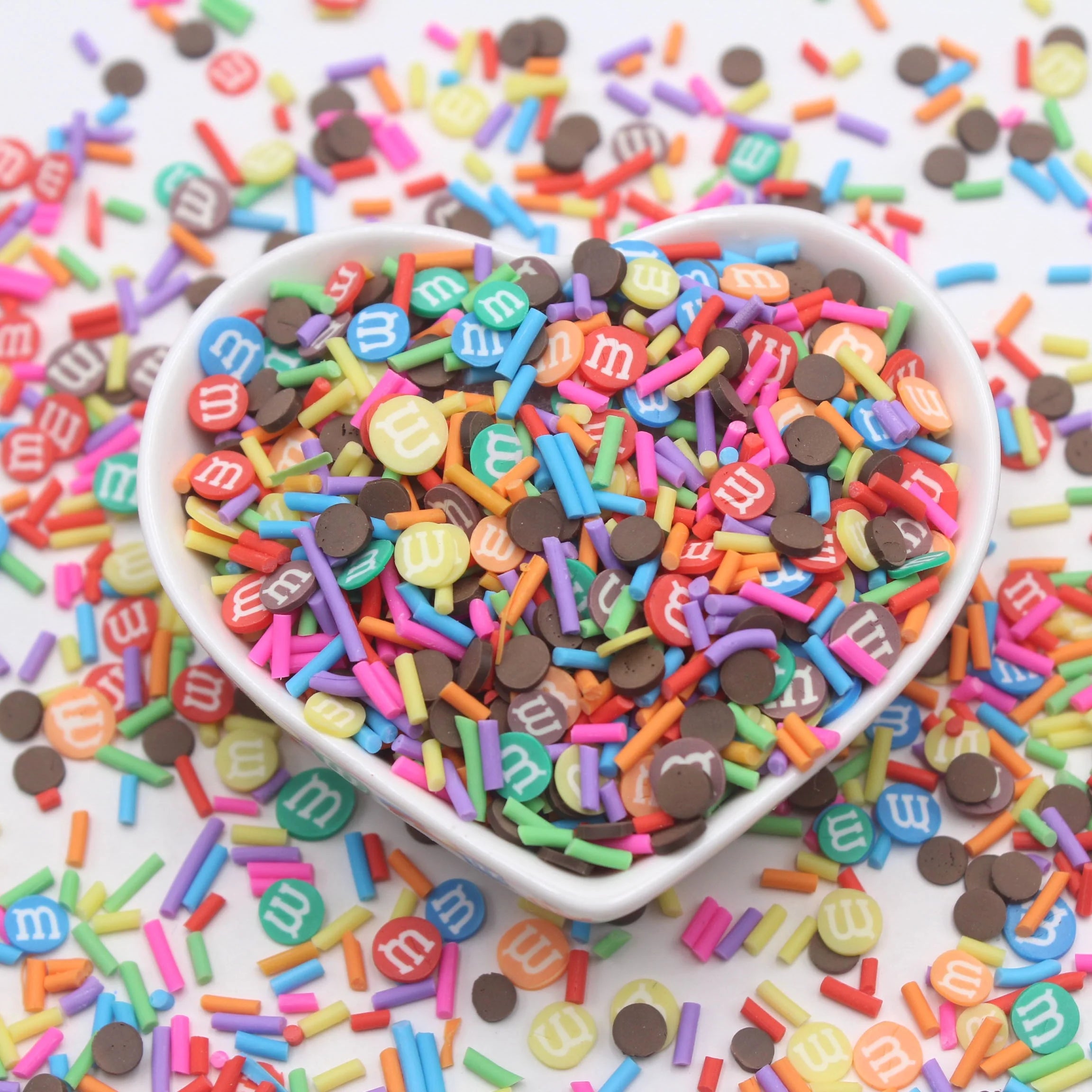 5mm M Beans Candy Slices Faux Sprinkles Solf Clay Shaker Filler Decoration 1KG Slime Supplies Craft Figurine Pattern Non-toxic