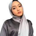 Malaysia Hot Sale Classic Satin Crepe Ladies Islamic Hijab Scarf Customizable Logo Spring Chiffon Plain Style Silk Headscarf