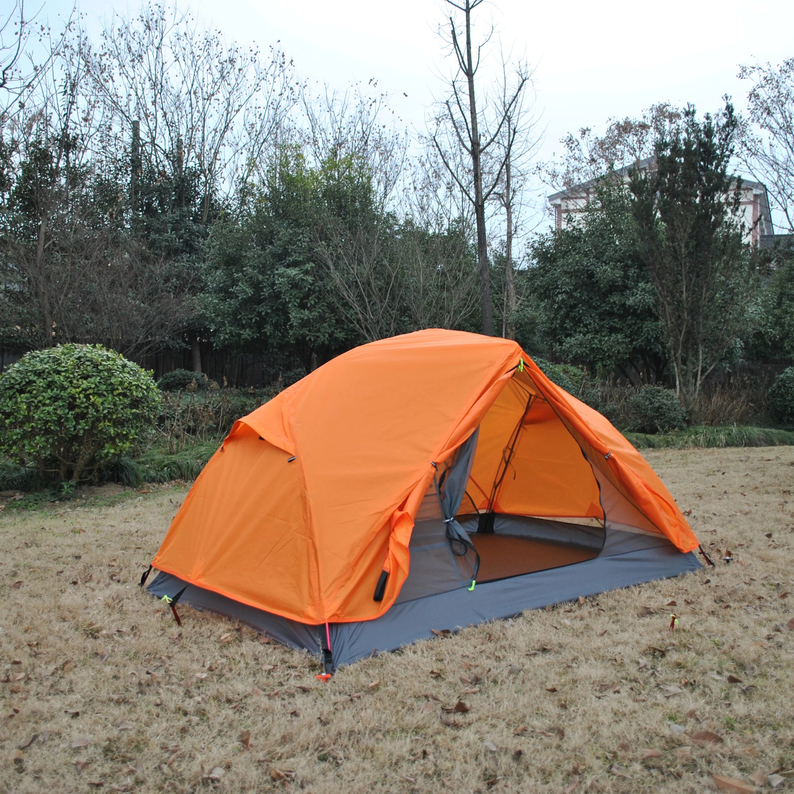 High-End CZX-463 Orange Ultralight Double Layer Tent 2-Person Camping Mountain Backpacking Tent with Footprint