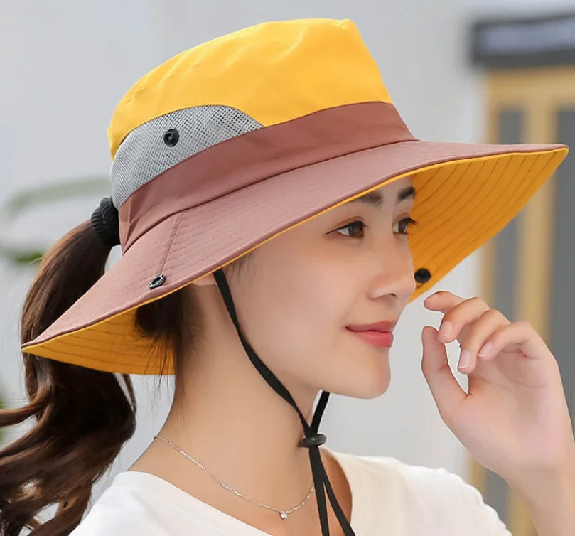 Custom New Bucket Hat Cap Fishing Boonie Sun Safari Hat With String;sun protection Wide Brim Bucket Hat Waterproof
