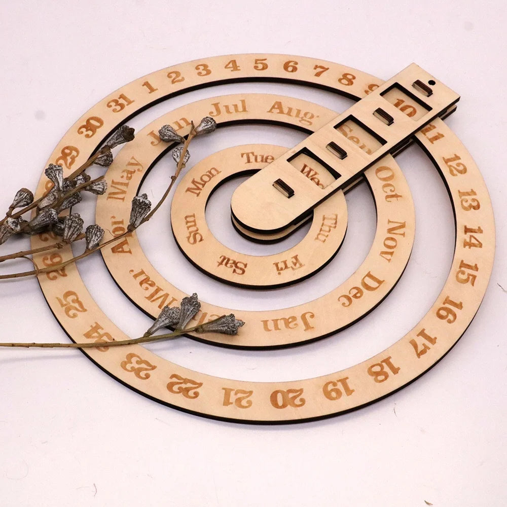 Factory  Top Seller 2019  Wooden Perpetual Calendar Wall Decoration