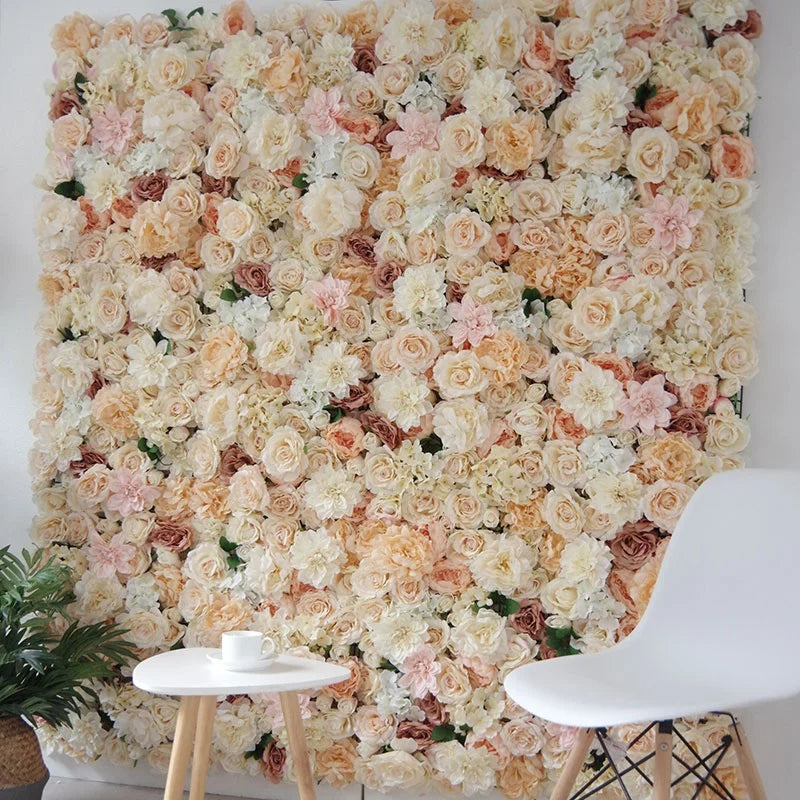 Customized Mulit Color Party Decoration Artificial Flower Wall Panel Backdrop