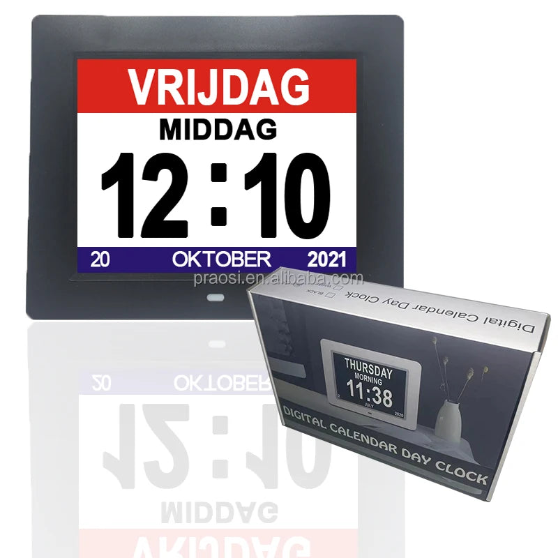 OEM Digital Day Date Time Clock Dementia 7 8 10 Inch Dementie Klok With Alarm Reminders for Memory Loss Old People