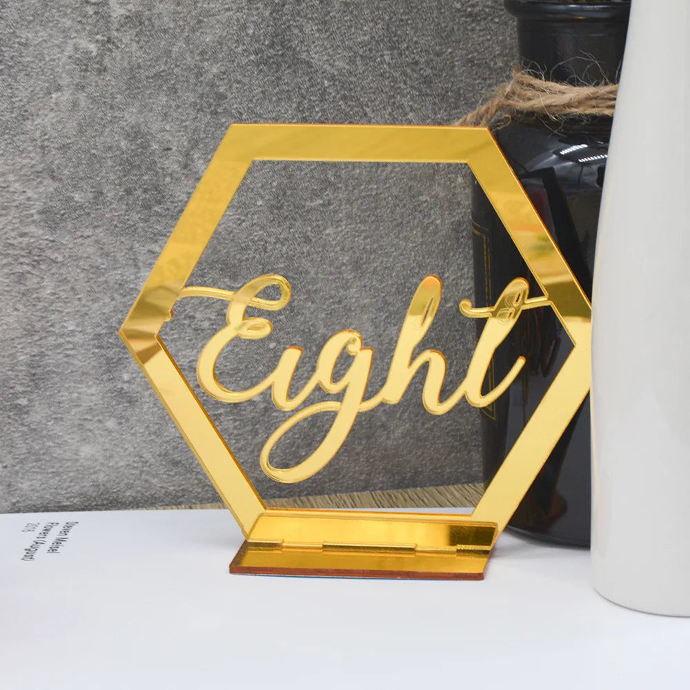 Creative Colorful Acrylic Table Numbers Elegant Festival and Party Table Ornaments Customized Wedding Table Plate Decoration