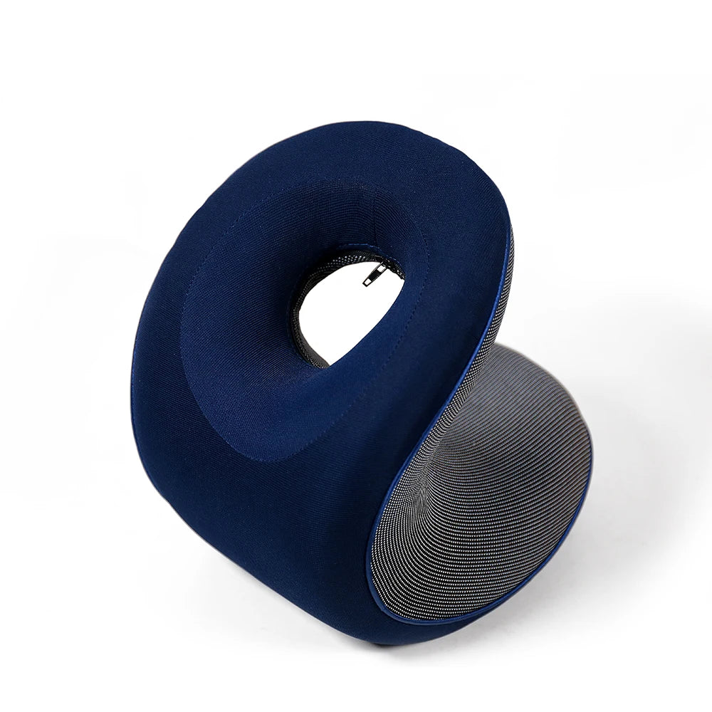 BBK 2022 Custom Logo Personalized Orthopedic Office Memory Foam U-Shape Knitted 100% Cotton Wearable Portable Neck Pillow