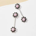 High Quality 316L Stainless Steel Female Charming Chain Nipple Piercing Sexy Purple Rhodium Plating Body Jewelry Nipple Rings