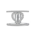 Dylam Korean Style S925 Sterling Silver Jewelry Engagement Trendy Stackable Cz Cubic Zirconia Hallow Out Heart Rings for Women