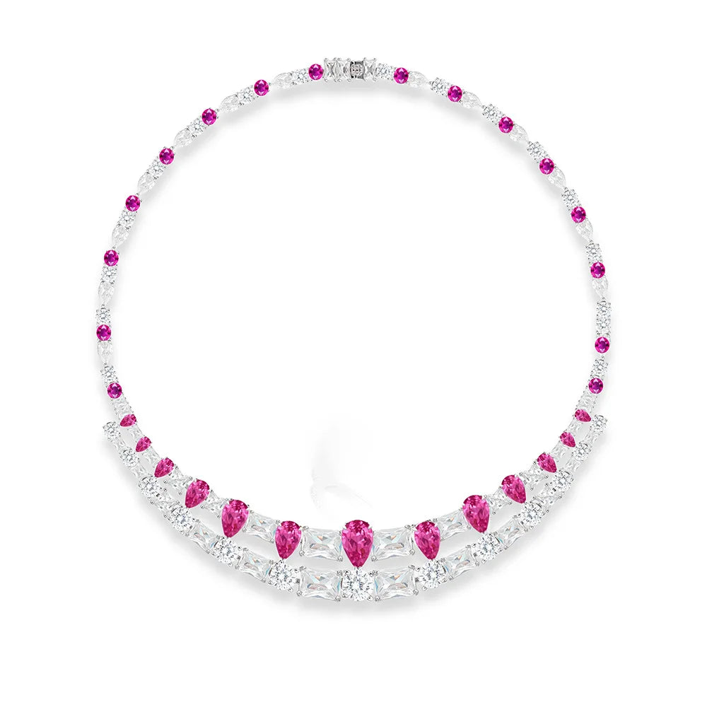 Niche Design Double Layer Sugar Diamond Necklace Gold Plated Unisex European American Aesthetic Jewelry
