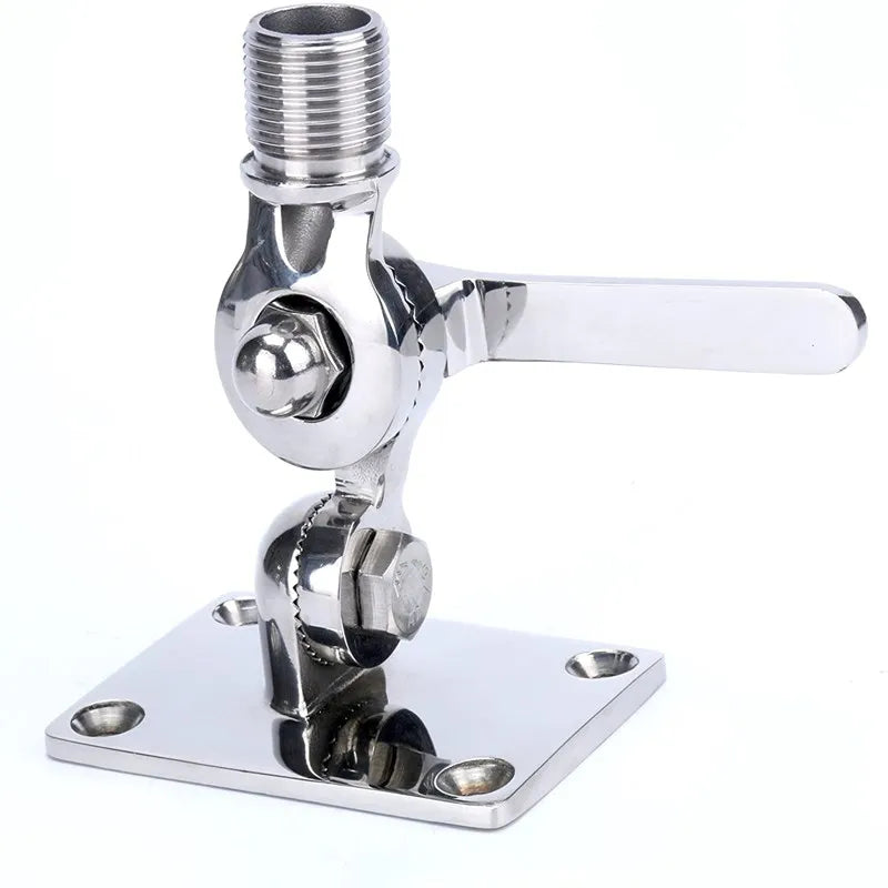 Adjustable Stainless Steel 316 Antenna Base | Suitable for UHF VHF AIS GPS Antennas