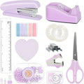 Wholesale 12-in-1 Ultimate Purple Office Stationery Set Multifunctional Desk Organizer Stapler Cross-Border Suture Scissors Gift