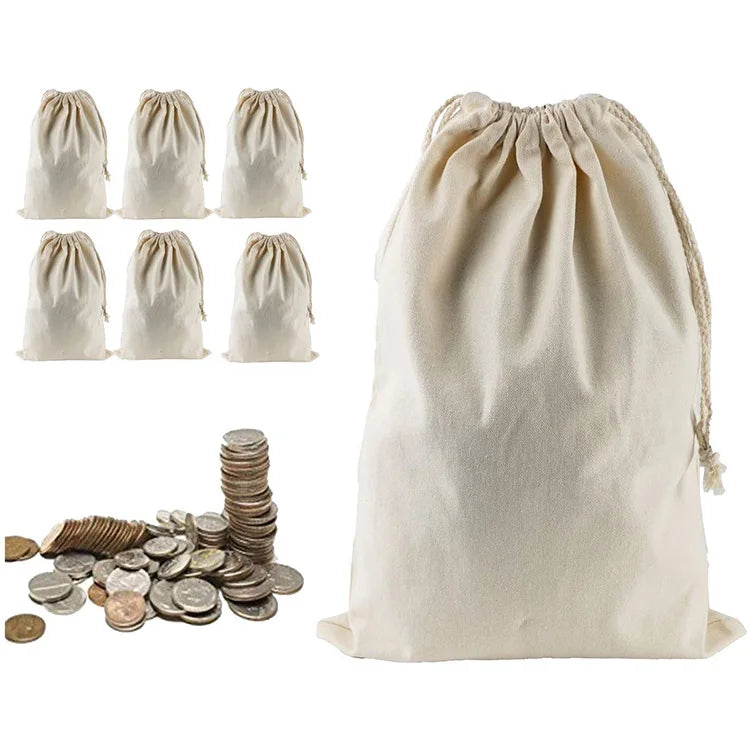 Custom Printed Gift Canvas String Handbag Sublimation Printed Dust Drawstring Bag