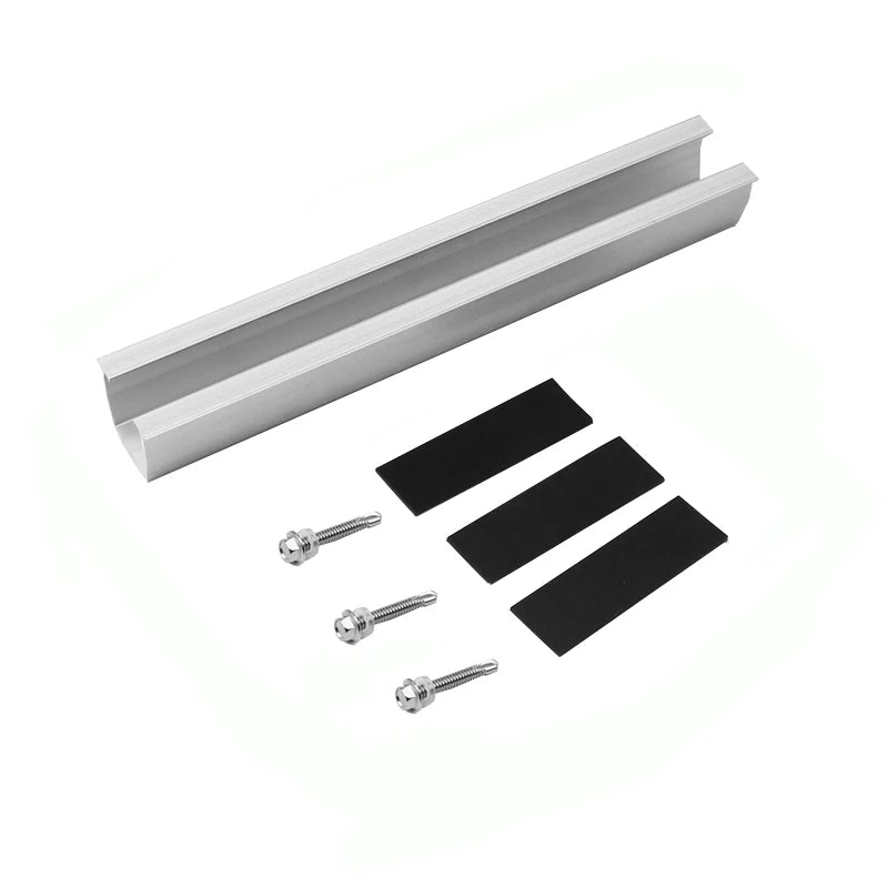 U Shaped Solar Panel Mountings Solar Mini Rail for Tin Roof Racking System With Screws and EPDM Solar Mounting System