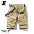 Liu Ming Customized Logo Wholesale Summer Casual Cotton Baggy Multi Pocket Plus Size Cargo Shorts for Men