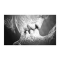 For Love Kiss Abstract Black and White Wall Art Modern Canvas Painting Adam and Eve Picture Print for Living Room Bedroom