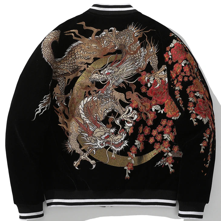 Autumn and Winter New National Fashion Three-Dragon Embroidery Polyester Coat Jacket Men's Versatile Thickened Baseball