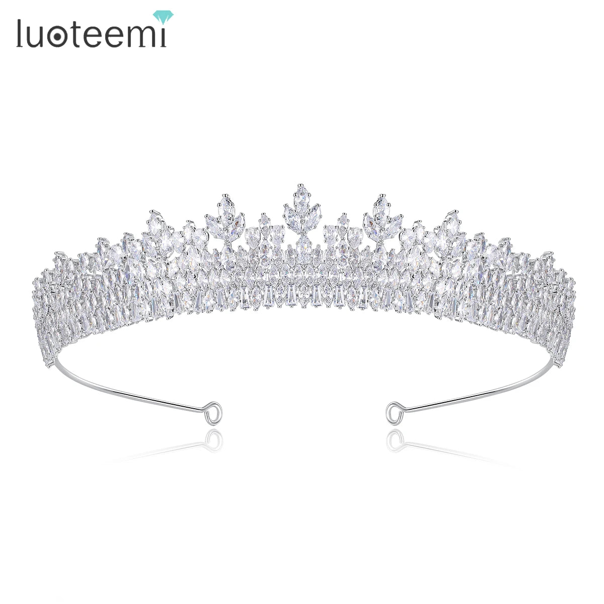 LUOTEEMI Bridal Hair Jewelry Hairband Woman Accessories Wedding Party Korean Style Luxury Flower Crown Tiara