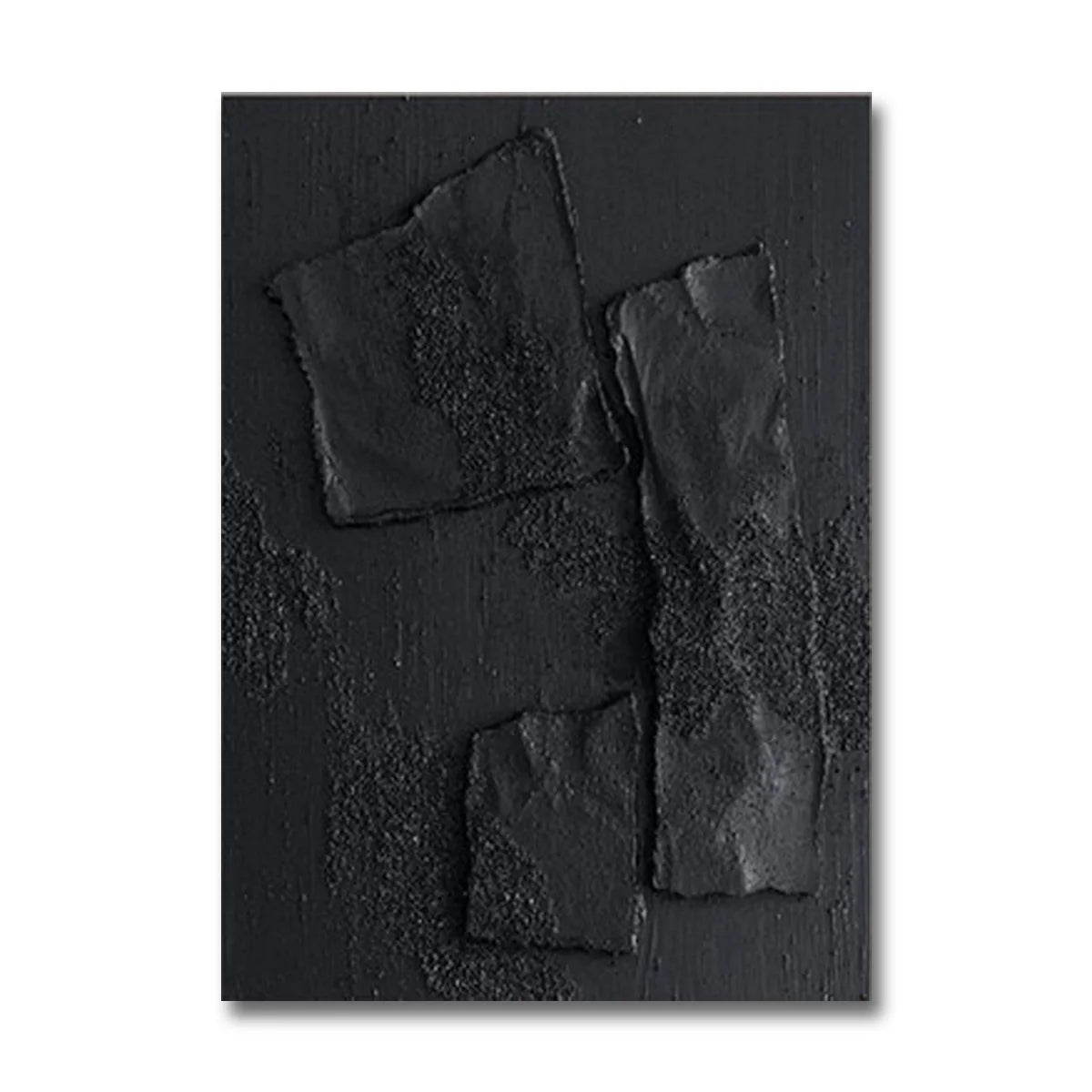 Texture 3D Wall Art Black Abstract Oil Painting Living Room Decorative Painting Hand-painted Textured Canvas Art