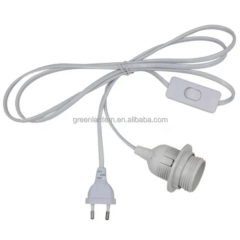 AU EU US Plug 1.8m Power Cord Cable E27 Full Tooth Lamp Holder Base with 303 Switch Wire for Pendant LED Bulb