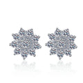 Factory Wholesale Sunflower Full Diamond 925 Sterling Silver Waterproof Nickel Free D Color Moissanite Earrings Female Earrings