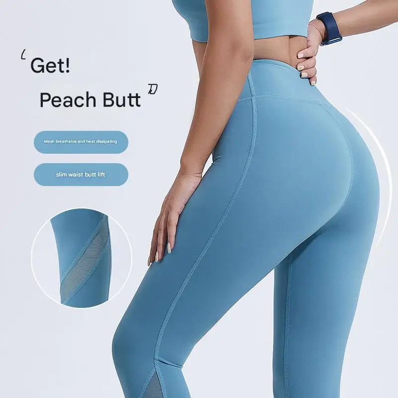 Factory Custom Fitness Yoga Pants No Embarrassment Line Sports Tight Peach High Waist for Women