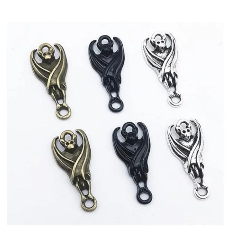 Alloy Moth Gothic Charms Black Silver Gold Skull Charms Vintage Insect Charms Pendants Metal Animal Charms