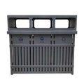Outdoor Large Metal 3 Section Garbage Trash Can Outside Garden Street Iron Recycle Waste Bin Public Commercial Steel Dustbin