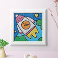 DIY 5D Diamond Painting Kits for Kids Rocket Crystal Diamond Painting Children Animal Painting Frame Home Decor