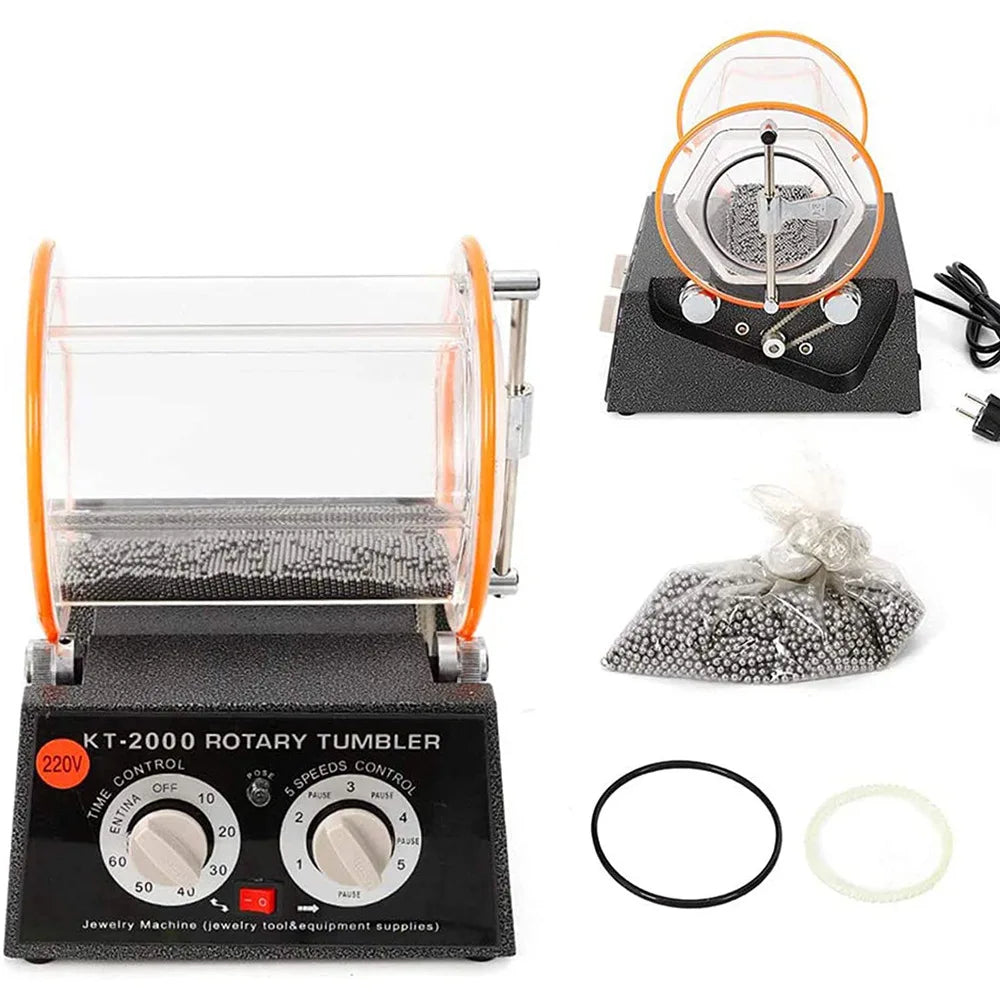 JYC KT-2000 5Kg Rotary Tumbler Small Surface Polisher Finisher Polishing Machine 110V/220V Organize Glass for Jewelry Making