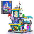 Funwhole F9042 Apartment Block Model Building Blocks Cyberpunk Neon City Series Street View House MOC Bricks Kits for Kids Gift