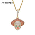 CN052  Gold Plated Brass Setting CZ Jewelry Hip Hop Rope Chain Pendant Necklace Jewelry for Men and Women
