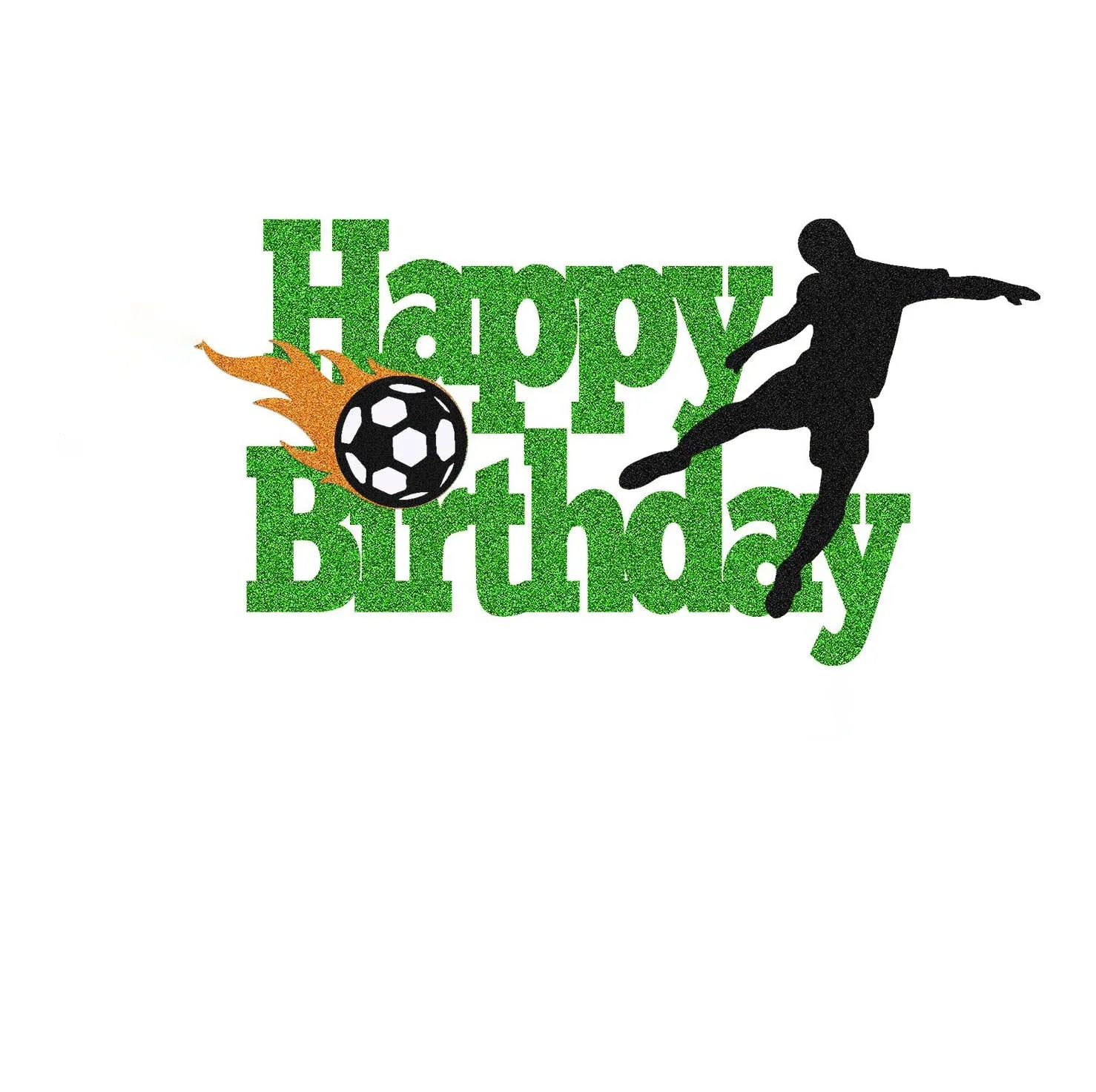 Happy Birthday Soccer Cake Topper Football Player Cake Decorations Boy/girl Sports Cake Topper