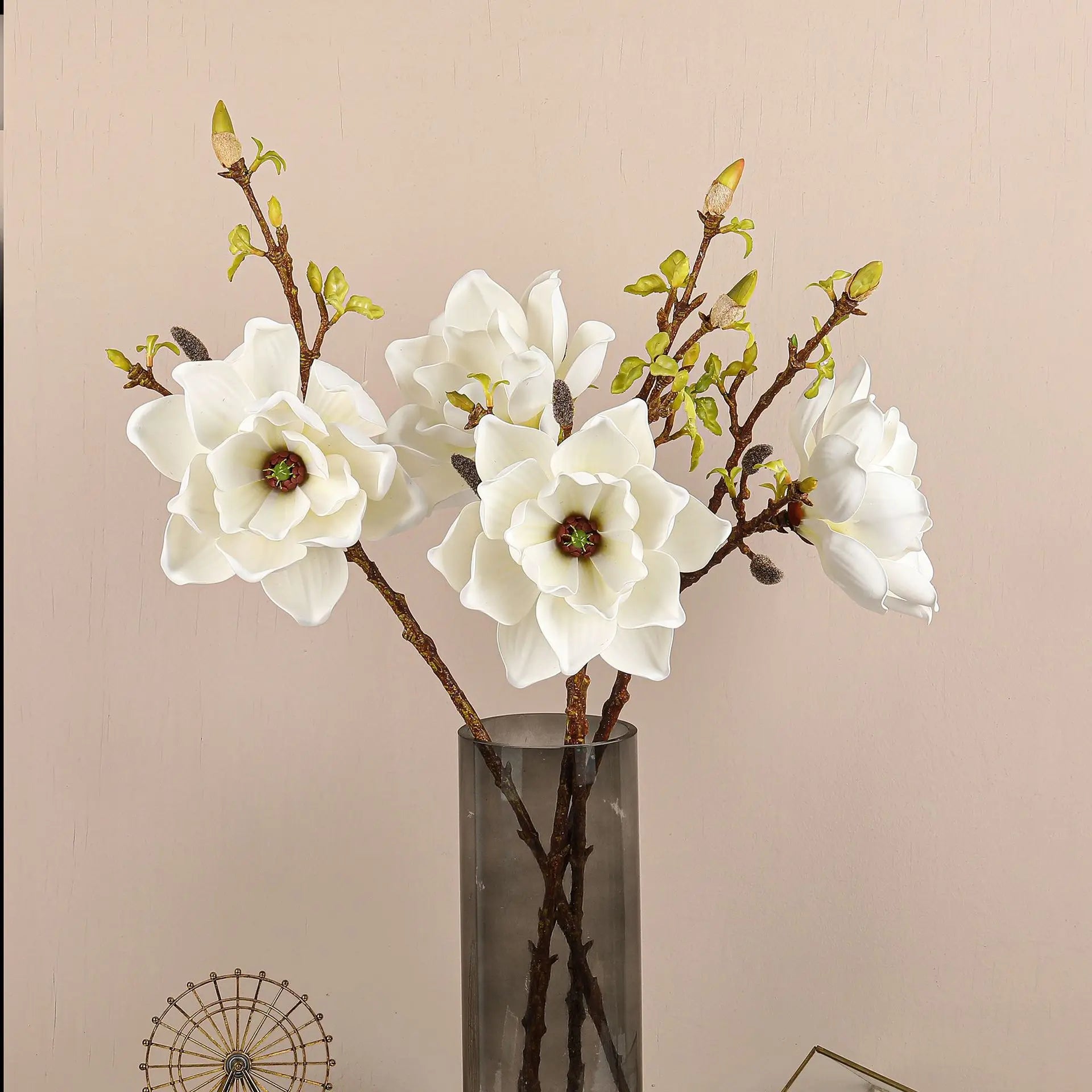 M920 PU Foam magnolia Flower EVA Artificial Single Stem magnolia Flower Arrangement Home Wedding Table Decor