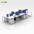 Modern Metal Convertible 6-Person Extendable Office Workstation Desk