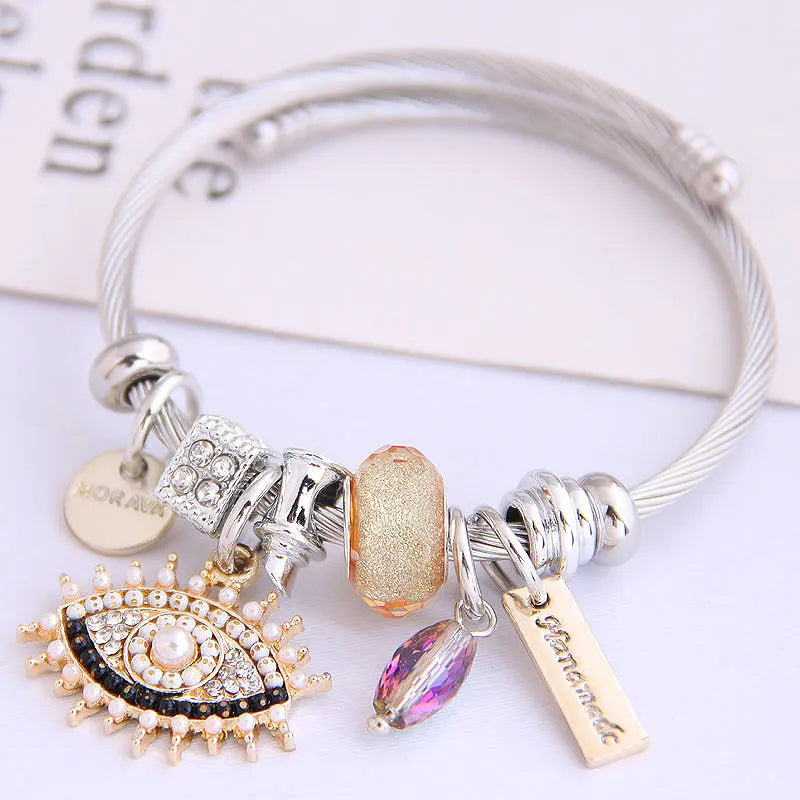 GT Multi-Element Angel Wings Eye Adjustable Bracelet Stainless Steel Adjustable Bracelets