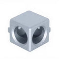 2020 Series Industrial Zinc Alloy Silver Anodized Square Shape 2-Way Cubic Corner Brace Connector M6 Hole for Aluminum Profile
