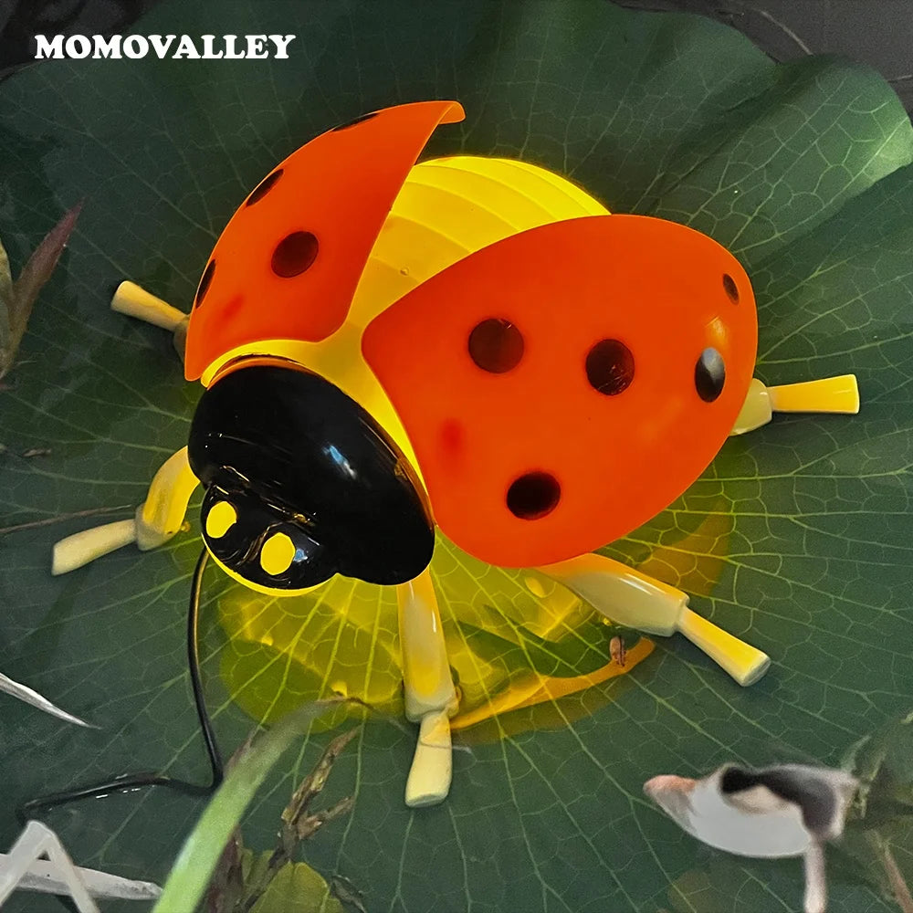 Momovalley Lifelike Movement Ladybug Decor LED Lighting Outdoor Indoor Space Yards Garden Terrace Shop Window Ground
