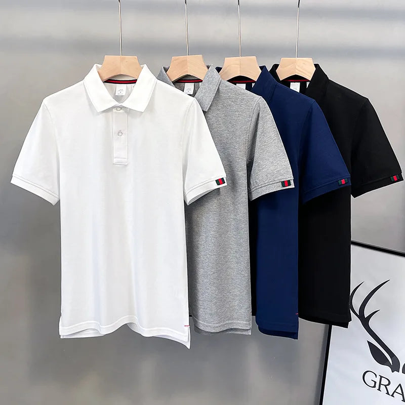 High Quality 100% Cotton for Polo Shirt for Men Customizable Logo Woven Solid Pattern Excellent Uniform Tee