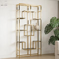 Modern Luxury Library Furniture Home Living Room Display Rack Golden Steel Metal Bookcase Cabinet