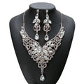 BINSHUO Crystal Pink Bridal Jewelry Sets Teardrop Shape Wedding Necklace Earrings African Fashion Party Jewelry Sets Accessories